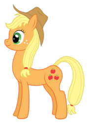 Size: 2200x3002 | Tagged: safe, artist:mfg637, applejack, earth pony, pony, g4, female, fixed, hat, high res, long neck, simple background, solo, transparent background, vector
