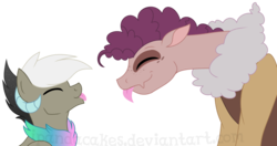 Size: 1146x603 | Tagged: safe, artist:ipandacakes, oc, oc only, oc:kerfuffle, oc:kerfuffle (azerae), draconequus, hybrid, interspecies offspring, offspring, offspring's offspring, parent:discord, parent:princess celestia, parents:dislestia, simple background, tongue out, transparent background