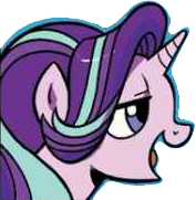 Size: 177x181 | Tagged: safe, artist:brenda hickey, starlight glimmer, pony, unicorn, g4, cropped, female, reaction image, simple background, solo, transparent background
