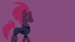 Size: 3840x2160 | Tagged: safe, artist:toastybrownpotatoes, tempest shadow, pony, unicorn, g4, my little pony: the movie, 4k, broken horn, eye scar, female, glowing horn, high res, horn, lineless, mare, minimalist, scar, side view, simple background, solo, wallpaper