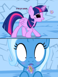 Size: 1048x1394 | Tagged: safe, artist:navitaserussirus, trixie, twilight sparkle, alicorn, pony, unicorn, asktwixiegenies, g4, blushing, comic, cropped, cute, female, lesbian, mare, marriage proposal, ring, ship:twixie, shipping, twilight sparkle (alicorn), wedding ring