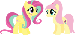 Size: 1024x484 | Tagged: safe, artist:ra1nb0wk1tty, fluttershy, sour sweet, pegasus, pony, g4, equestria girls ponified, female, mare, palette swap, ponified, recolor, simple background, transparent background