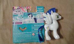 Size: 1000x600 | Tagged: safe, soarin', pegasus, pony, g4, my little pony: the movie, official, backwards cutie mark, brushable, irl, male, old cutie mark, photo, solo, stallion, toy