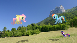 Size: 2120x1192 | Tagged: safe, artist:stormxf3, fluttershy, rainbow dash, g4, irl, photo, ponies in real life