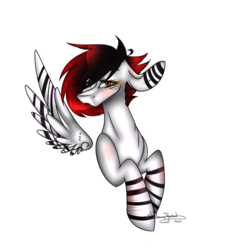 Size: 582x629 | Tagged: safe, artist:ohflaming-rainbow, oc, oc only, oc:lindsy, pegasus, pony, bust, female, floating wings, mare, portrait, simple background, solo, transparent background