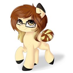 Size: 894x894 | Tagged: safe, artist:demidutchie, oc, oc only, oc:katie, earth pony, pony, earth pony oc, female, glasses, looking at you, mare, solo