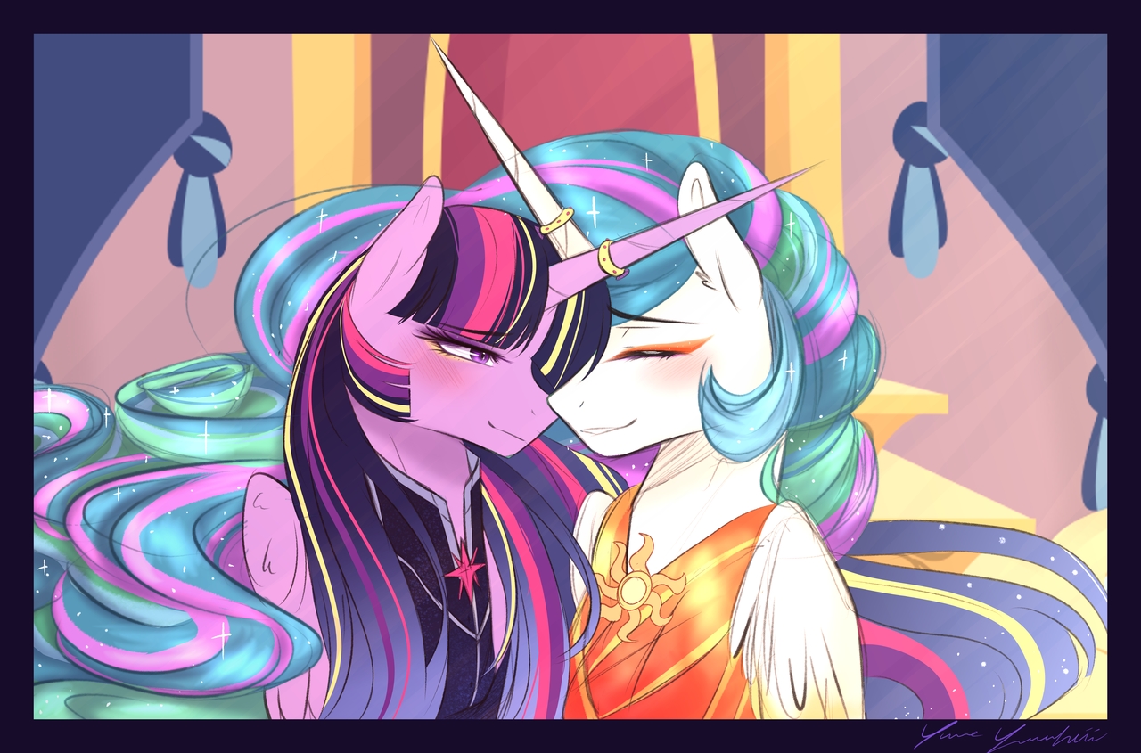 Искорка и селестия. Твайлайт Спаркл x Селестия. Princess Celestia x Twilight Sparkle. Твайлайт Спаркл и Селестия любовь. Принцесса Селестия и Твайлайт любовь.