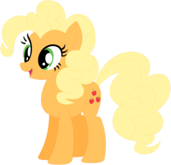 Size: 1024x991 | Tagged: safe, artist:ra1nb0wk1tty, applejack, pinkie pie, earth pony, pony, g4, female, mare, open mouth, palette swap, recolor, simple background, solo, transparent background