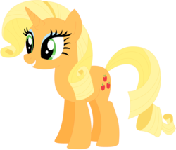 Size: 1024x875 | Tagged: safe, artist:ra1nb0wk1tty, applejack, rarity, pony, unicorn, g4, female, mare, palette swap, recolor, simple background, solo, transparent background