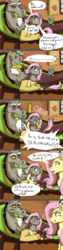 Size: 1500x6000 | Tagged: safe, artist:azurllinate, discord, fluttershy, oc, oc:elegrace flux, hybrid, g4, comic, dialogue, father and daughter, female, heterochromia, interspecies offspring, male, offspring, parent:discord, parent:fluttershy, parents:discoshy, ship:discoshy, shipping, straight