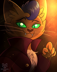 Size: 2000x2500 | Tagged: safe, artist:hintomikto, capper dapperpaws, abyssinian, cat, anthro, g4, my little pony: the movie, bedroom eyes, chest fluff, clothes, ear fluff, high res, lidded eyes, male, seductive, seductive look, sexy, smiling, solo, stupid sexy capper, whiskers