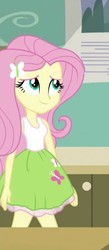 Size: 259x592 | Tagged: safe, fluttershy, equestria girls, friendship games, g4, clothes, cropped, female, skirt, smiling, solo