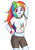 Size: 2480x3507 | Tagged: safe, artist:sumin6301, rainbow dash, equestria girls, g4, adorasexy, arm behind head, belly button, clothes, compression shorts, cute, dashabetes, female, hand on hip, high res, midriff, multicolored hair, sexy, shirt, shorts, simple background, smiling, solo, white background