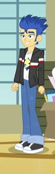 Size: 172x540 | Tagged: safe, screencap, flash sentry, a banner day, equestria girls, g4, my little pony equestria girls: friendship games, clothes, cropped, jacket, male, pants, shoes, smiling, sneakers, solo