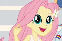 Size: 1080x720 | Tagged: safe, screencap, fluttershy, equestria girls, g4, my little pony equestria girls: rainbow rocks, cute, female, hairpin, shyabetes, smiling