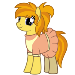 Size: 9375x9375 | Tagged: safe, artist:besttubahorse, oc, oc only, oc:creme, earth pony, pony, absurd resolution, clothes, cute, female, pleated skirt, simple background, skirt, smiling, solo, transparent background, vector