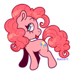 Size: 1000x1000 | Tagged: safe, artist:grifinity, pinkie pie, earth pony, pony, g4, female, mare, profile, simple background, solo, tongue out, transparent background