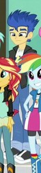 Size: 103x430 | Tagged: safe, screencap, flash sentry, rainbow dash, sunset shimmer, equestria girls, g4, my little pony equestria girls: friendship games, clothes, cropped, jacket, male, pants, shoes, sneakers