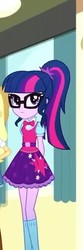 Size: 220x659 | Tagged: safe, screencap, sci-twi, twilight sparkle, eqg summertime shorts, equestria girls, g4, pet project, clothes, female, glasses, ponytail, skirt, socks
