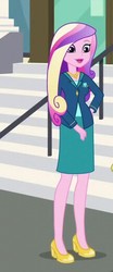 Size: 216x518 | Tagged: safe, screencap, dean cadance, princess cadance, equestria girls, friendship games, g4, clothes, cropped, high heels, lipstick, shoes, skit, smiling