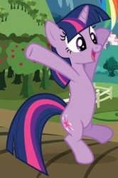 Size: 640x963 | Tagged: safe, twilight sparkle, pony, unicorn, g4, bipedal, cute, female, hooves in air, solo focus, standing, twiabetes