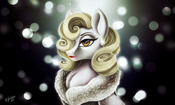 Size: 3000x1800 | Tagged: safe, artist:das_leben, pony, clothes, female, lipstick, mare, marilyn monroe, ponified, smiling, solo