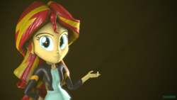 Size: 1920x1080 | Tagged: safe, artist:calliegreen, sunset shimmer, equestria girls, g4, 3d, clothes, female, jacket, leather jacket, solo, source filmmaker, wallpaper