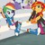 Size: 406x406 | Tagged: safe, screencap, rainbow dash, rarity, spike, sunset shimmer, dog, equestria girls, g4, my little pony equestria girls: rainbow rocks, cropped, cute, dashabetes, offscreen character, shimmerbetes, smiling, spike the dog