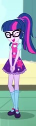 Size: 207x720 | Tagged: safe, screencap, sci-twi, twilight sparkle, eqg summertime shorts, equestria girls, g4, pet project, clothes, cropped, cute, eyes closed, female, glasses, laughing, ponytail, solo, twiabetes