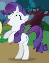 Size: 640x814 | Tagged: safe, rarity, pony, unicorn, g4, bipedal, cropped, cute, eyes closed, raribetes, solo focus