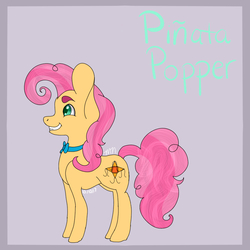 Size: 900x900 | Tagged: safe, artist:cack-le, oc, oc only, oc:pinata pop, pony, male, offspring, parent:cheese sandwich, parent:pinkie pie, parents:cheesepie, solo, stallion
