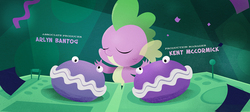 Size: 1296x583 | Tagged: safe, screencap, shelldon, shelly, spike, dragon, g4, my little pony: the movie, credits