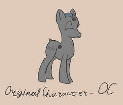 Size: 2100x1800 | Tagged: safe, artist:ononim, derpibooru exclusive, oc, oc only, oc:oc, ambiguous species, pony, ambiguous gender, bald, gray background, looking at you, modular, one eye closed, simple background, smiling, solo, wink, your character here