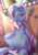 Size: 2972x4203 | Tagged: safe, artist:fanch1, trixie, pony, unicorn, g4, bedroom eyes, cape, caravan, clothes, commission, dock, female, lip bite, mirror, raised eyebrow, sitting, smiling, solo, trixie's cape, trixie's wagon, wagon