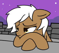 Size: 1213x1107 | Tagged: safe, artist:neuro, oc, oc only, oc:frosty hooves, sad, solo