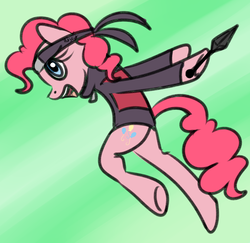 Size: 2065x2010 | Tagged: safe, artist:lamentedmusings, pinkie pie, earth pony, pony, g4, female, high res, kunai, naruto, naruto: shippūden, ninja, solo