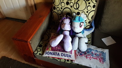 Size: 4032x2268 | Tagged: safe, aria blaze, sonata dusk, siren, g4, irl, photo, plushie