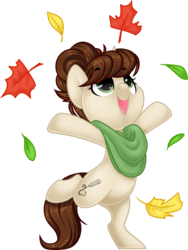 Size: 1024x1362 | Tagged: safe, artist:kellythedrawinguni, oc, oc only, oc:shay, pony, unicorn, autumn, cute, female, happy, leaf, mare, open mouth, simple background, solo, transparent background