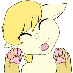 Size: 3000x3000 | Tagged: safe, artist:veesocks, oc, oc only, oc:exist, griffequus, hippogriff, original species, cute, high res, paw pads, paws, simple background, tongue out, transparent background, underpaw