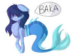 Size: 3493x2701 | Tagged: safe, artist:crazllana, oc, oc only, merpony, baka, high res, simple background, solo, transparent background