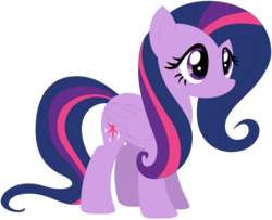 Size: 1024x830 | Tagged: safe, artist:ra1nb0wk1tty, fluttershy, twilight sparkle, pegasus, pony, g4, female, mare, palette swap, recolor, simple background, smiling, solo, transparent background
