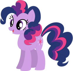 Size: 1024x989 | Tagged: safe, artist:ra1nb0wk1tty, pinkie pie, twilight sparkle, earth pony, pony, g4, female, mare, open mouth, palette swap, recolor, simple background, solo, transparent background
