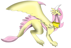 Size: 3972x2700 | Tagged: safe, artist:pd123sonic, fluttershy, dragon, g4, dragonified, element of kindness, female, flutterdragon, high res, jewelry, peytral, simple background, solo, species swap, white background, wings