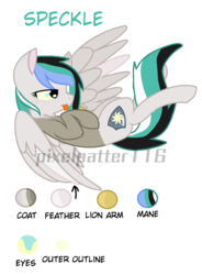 Size: 869x1183 | Tagged: safe, artist:pixelpatter116, oc, oc only, oc:speckled dawn chaos, hybrid, interspecies offspring, offspring, parent:discord, parent:princess celestia, parents:dislestia, solo