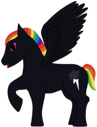 Size: 536x700 | Tagged: safe, artist:katkat-nomad, oc, oc only, offspring, parent:rainbow dash, parent:thunderlane, parents:thunderdash, solo