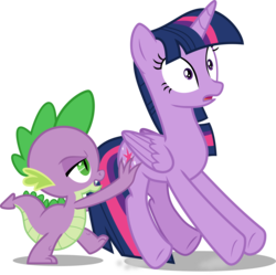 Size: 2752x2742 | Tagged: safe, artist:frownfactory, spike, twilight sparkle, alicorn, dragon, pony, g4, once upon a zeppelin, .svg available, butt touch, female, hand on butt, high res, horn, male, mare, pushing, rump push, simple background, svg, transparent background, twilight sparkle (alicorn), underhoof, vector, wings
