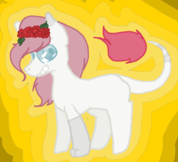 Size: 822x750 | Tagged: safe, artist:bublebee123, oc, oc only, pony, abstract background, adoptable, auction, female, floral head wreath, flower, mare, markings, simple background, solo