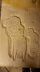 Size: 746x1328 | Tagged: safe, bronyscot, carving, irl, mascot, nessie, photo, wood