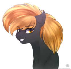 Size: 944x909 | Tagged: safe, artist:11-shadow, oc, oc only, pony, gift art, looking at you, male, simple background, smiling, stallion, transparent background