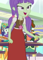 Size: 514x720 | Tagged: safe, screencap, blueberry cake, scott green, starlight, eqg summertime shorts, equestria girls, g4, shake things up!, background human, cropped, cross-eyed, smiling